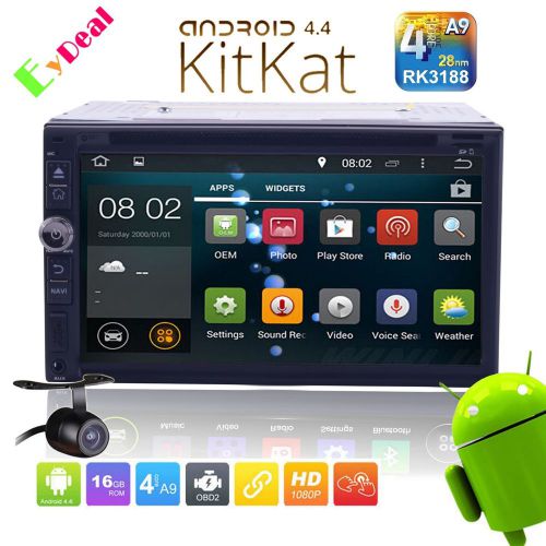 Capacitive android 4.4 2 din 3g-wifi car gps dvd player bt radio+cam quad core