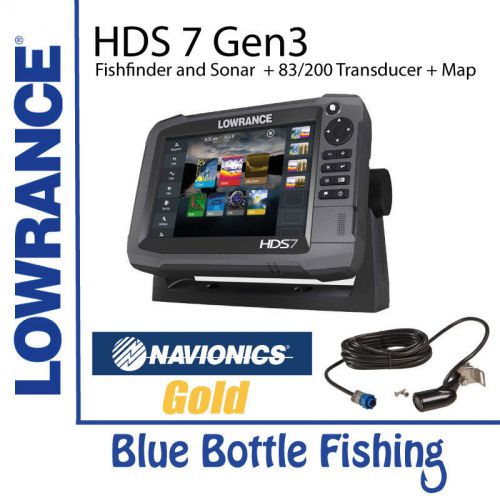 Lowrance hds 7 gen 3 touch + 83/200 transducer + navionics gold