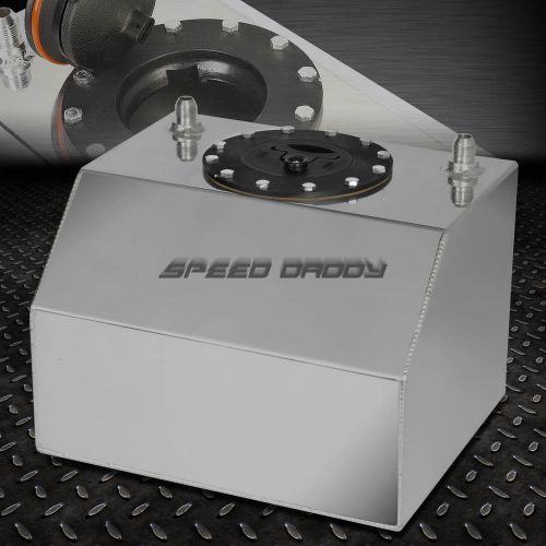 4 gallon/15 liter polished chrome aluminum racing drift fuel cell gas tank+cap