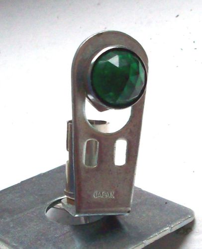 Vintage green glass  lens dash gauge panel light hot rod 3/8&#034; nos rare 12v 6v
