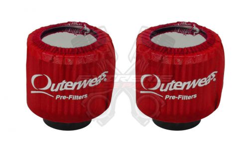 Outerwears breather pre-filter no top 3" red air cleaner 2 pack