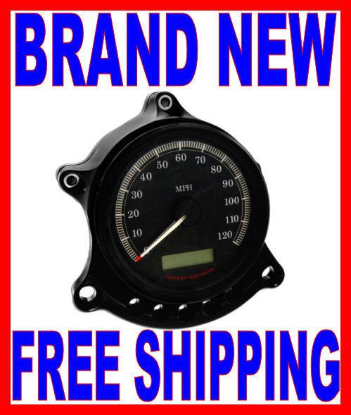 Black roland sands speedometer speedo gauge headlight relocator harley sportster