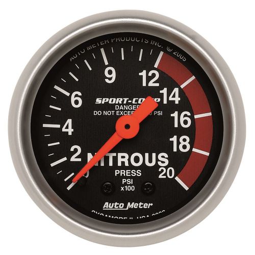 Auto meter 3328 sport-comp; mechanical nitrous pressure gauge