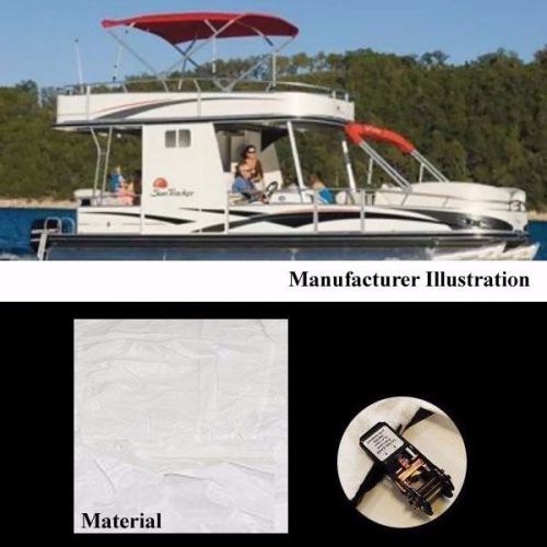 Sun tracker 08 pb18 party barge 18 ft oem white pontoon boat cover 144277