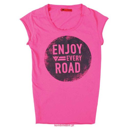 New dainese n'joy lady womens tee/t-shirt, fuchsia(pink), large/lg