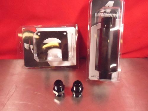 Aeromotive 12324 100 micron orb-10 black filter w/10-an fitting 12701 2" bracket