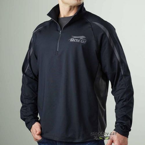 Arctic cat men&#039;s performance 1/4 zip sweatshirt hoodie - black atv utv 5258-57_