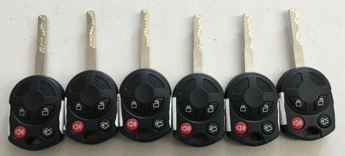 Lot of 6 - oem - ford 4btn high security remote head keys - fcc id: oucd6000022