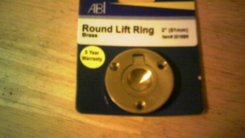 Abi recessed round lift ring polished brass 2&#034; (51mm) p/n 2019br or330210 / 3302