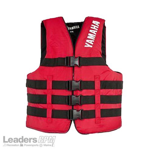 Yamaha waverunner new oem life jacket vest universal pfd red mar-12v4v-rd-lx