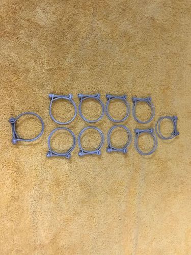 10 radiator hose clamps - 1-1/2&#034; to 2&#034; - double wire grip new old stock