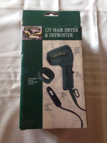 New in box field &amp; stream 12v hair dryer &amp; defroster great for camping