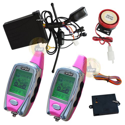 Fm two way motorcycle alarm with anti-hijacking feature,remote start stop engine