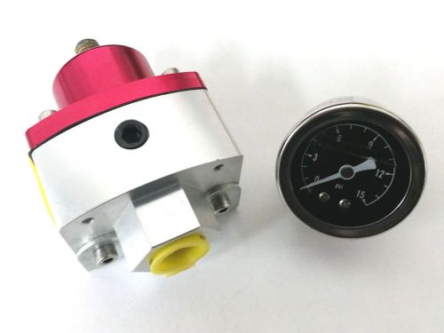 4.5 to 9 psi billet adjustiable fuel pressure regulator w/ gauge sbc bbc ford