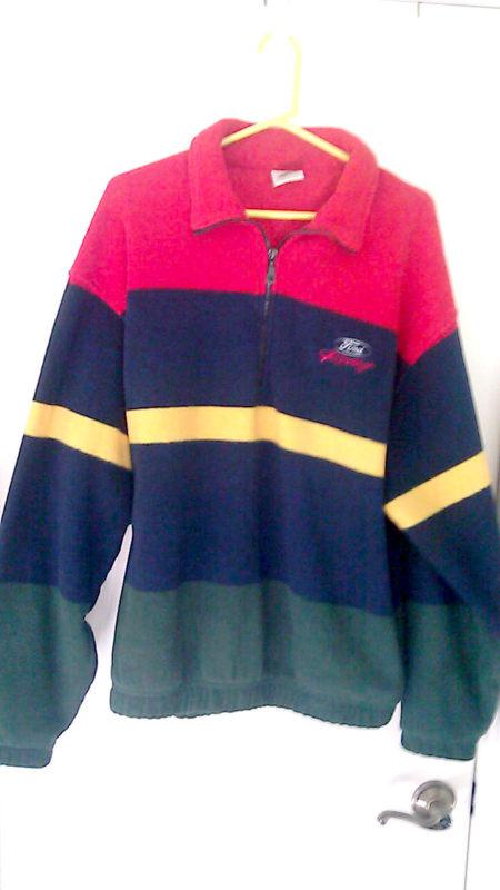 Ford racing fleece pullover multi color, zip collar, with ford racing logo 