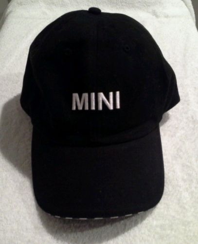 Mini cooper checkered cap hat black adjustable size cotton new