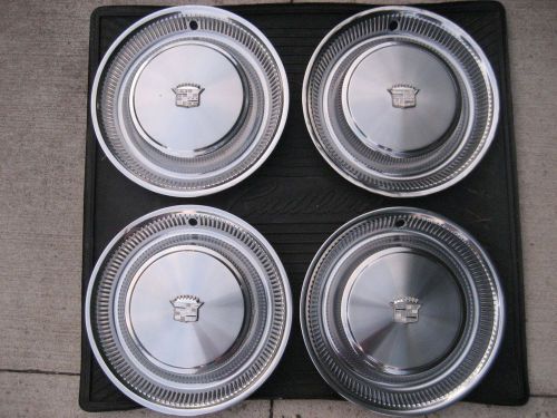 4 vintage 1974-76 cadillac deville calais rwd 15&#034; hubcaps wheel covers 03516097