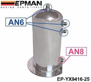 2.5 litre fuel surge catch can aluminium polish tank