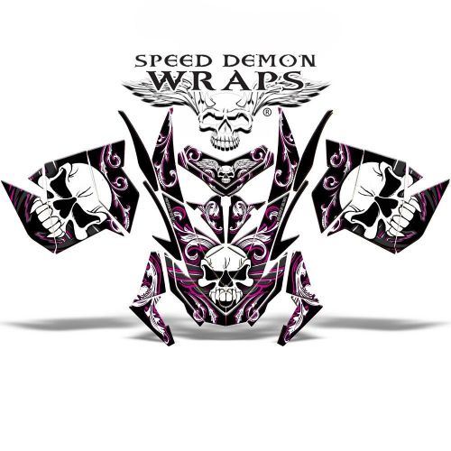 Ski-doo rev xp snowmobile sled graphics kit wrap decals 2008-2014 pink skullen