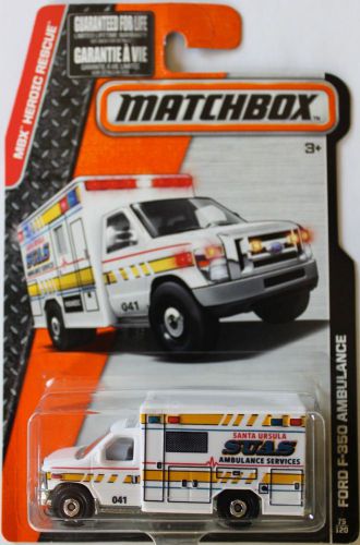 Matchbox ford f-350 f350 ambulance emergency 911 svt ecoboost super duty emt