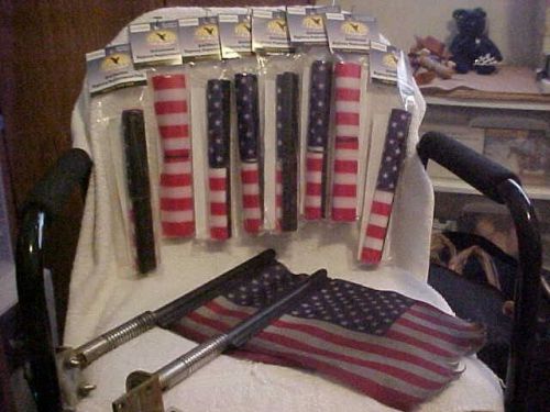 2 quickmount heavy duty flag brackets and 8 new replacment flags for semi