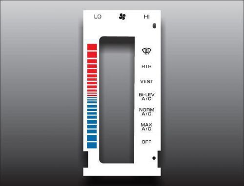 1986-1991 chevrolet s-10 white heater control switch overlay hvac