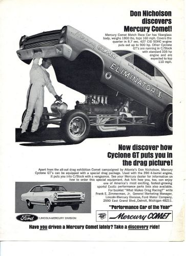 1966 mercury comet cyclone gt hardtop sales ad don nicholson