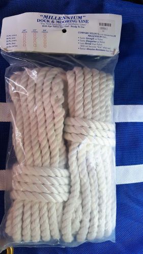 Millennium dock &amp; mooring line new in package sailing line 25 foot 13mm 1/2&#034;