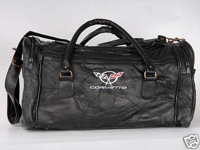 Corvette c5 black lambskin leather road trip bag - new!