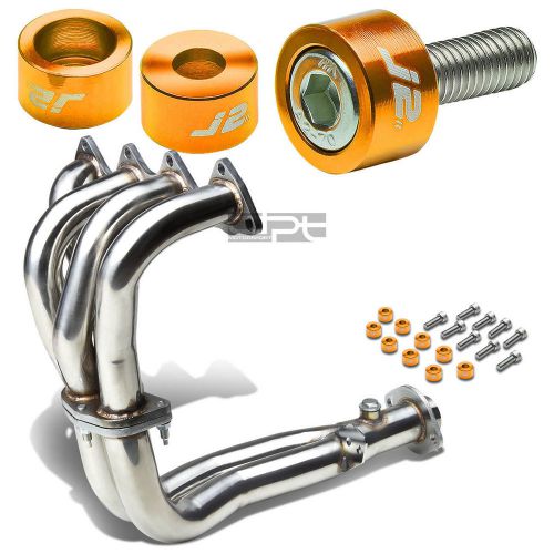 J2 for 94-01 integra exhaust manifold racing header+gold washer cup bolts