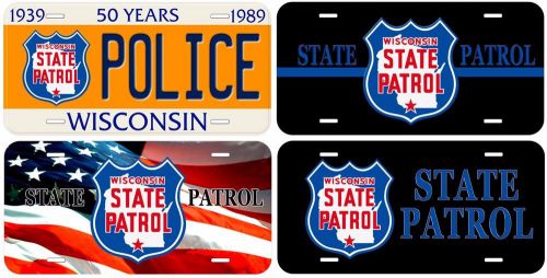 State patrol wisconsin aluminum novelty collectible car plate 6x12