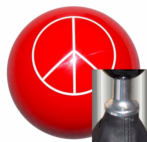 Red peace sign shift knob kit fits non-threaded vw audi 5 6 spd