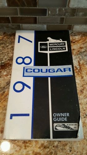 1987 mercury cougar owners manual original