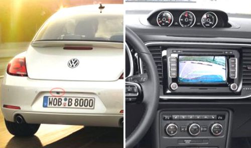 Reverse car parking rearview camera 2x leds 420tvl pal for volkwagen bug beetle