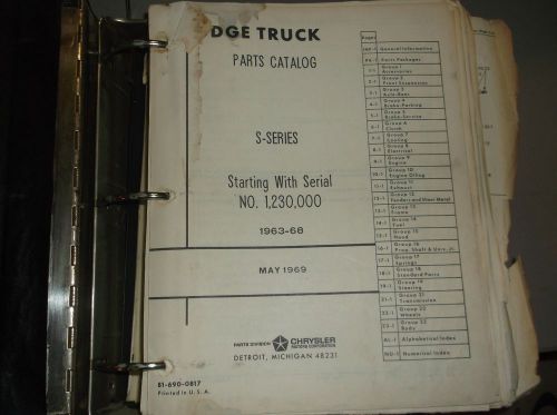 1963 - 1968 dodge s series truck parts catalog book original mopar manual