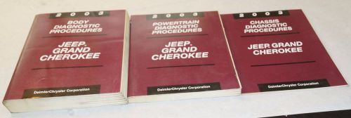 2003 jeep grand cherokee oem diagnostic service manual set of 3 books