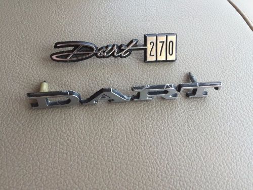2 dodge dart metal emblem badge chrysler 1960's 1970's original 270 swinger