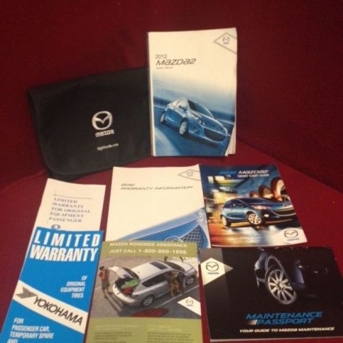 2012 mazda 2 owners manual with warranty guide and quick start guide and case