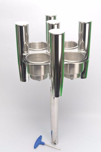 Stainless steel 5 rod holders with 4 cup holders angle ajustable special design