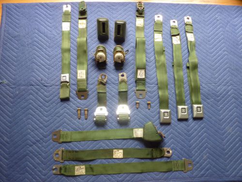 1969 1970 dated gm &#039;general safety&#039; deluxe seatbelt assortment w/ retractors