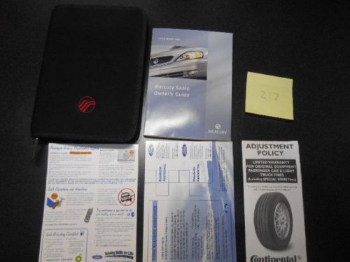 2002 02 mercury sable with case vehicle owners manual book handbook mk781