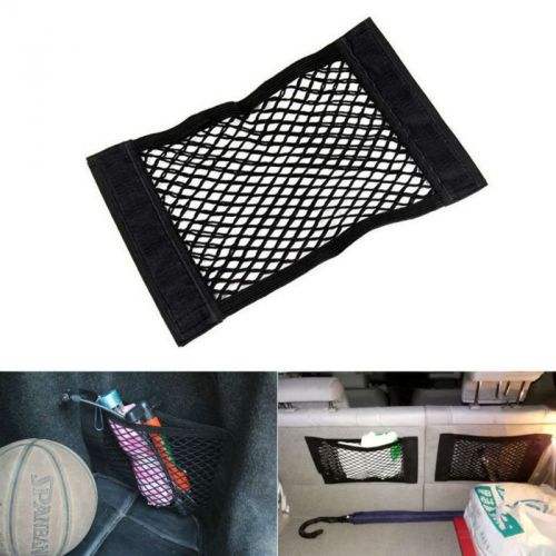 1pc car trunk seat back trim panel velcro elastic string net storage bag pocket