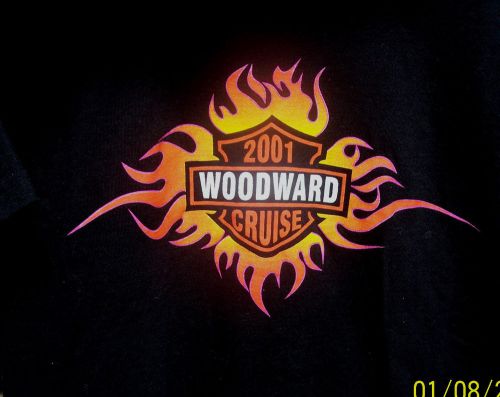 Woodward 2001 cruise, men&#039;s short sleeve &#034;tee&#034; shirt  black  cotton