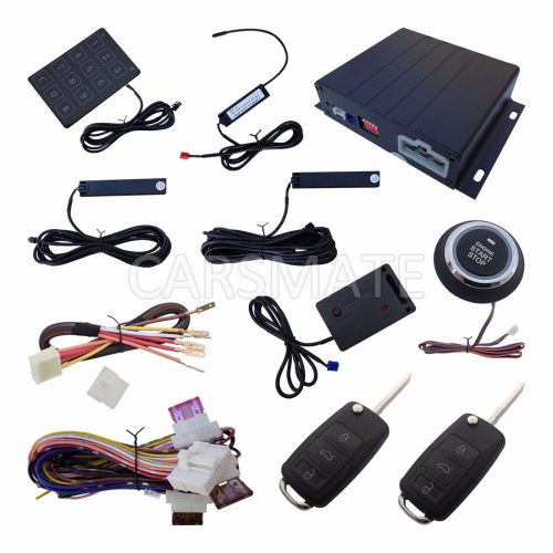 Smart pke car alarm system with push button start remote start with shock sensor