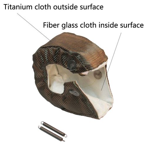 Titanium &amp; glass fiber turbo blanket heat shield cover for gt4 natural color - a