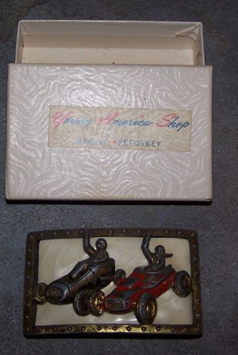 Vintage go kart karting belt buckle 1950&#039;s 1960&#039;s factory made scarce