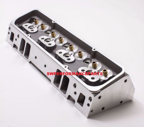 Sbc small block chevy straight plug aluminum cylinder head set 64cc 2.02/1.60