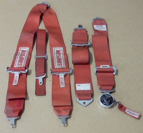 Simpson 3&#034; cam lock - racing 5 point harness, seatbelt - used