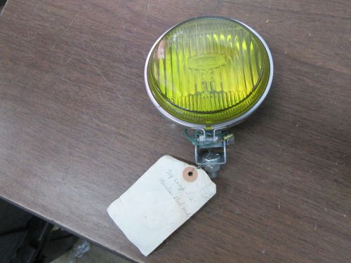 Vintage nos fs 4&#034; automotive stainless steel enclosed fog lamp w/ yellow lens