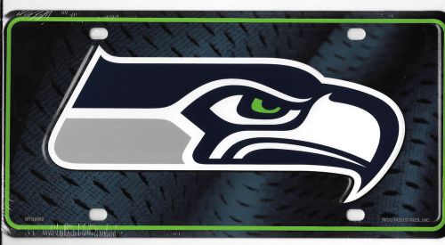 Seattle seahawks   embossed metal  license plate car tag rico industries